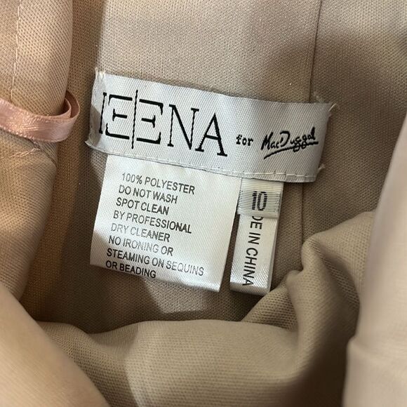 IEENA for Mac Duggal Rose Pink Glitter Tiered Convertible Gown Crinkle Sz 10 NWT - Picture 2 of 12